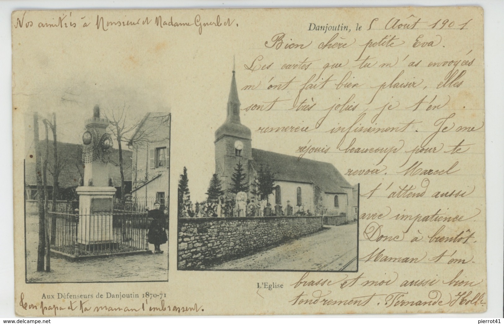 DANJOUTIN - L'Eglise et Monument aux Morts 1870-71