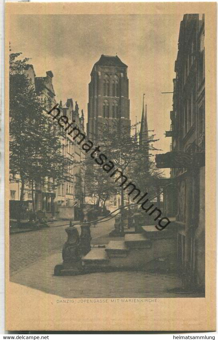 Danzig - Jopengasse mit Marienkirche - Foto Gottheil & Sohn Danzig - Verlag Danziger Verlagsgesellschaft mbH Danzig