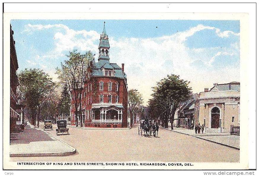 DELAWARE (DE). - DOVER. Intersection of king and state streets, showing hotel Richardson.