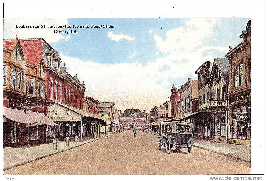 DELAWARE (DE). - DOVER. Lockerman street, looking towards post office.