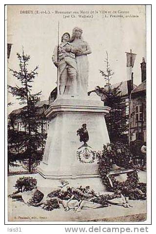 Dép 28 - RF6612- Dreux - Monument aux morts de la ville et du canton ( par Ch. Walhain )- L. Pfeiffer, architecte - état