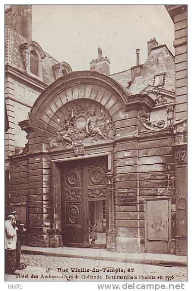 Dép 75 - Paris - Arrondissement 04 - Rue Vieille du temple, 47 - Hôtel des ambassadeurs de Hollande - bon état général