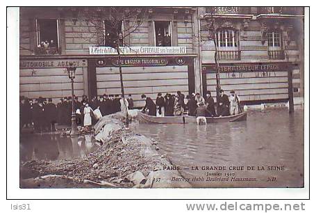 Dép75 - Paris - Arrondissement: 08 ou Arrondissement: 09 - Inondations de 1910 - RF5023 - Boulevard Haussmann - bon état