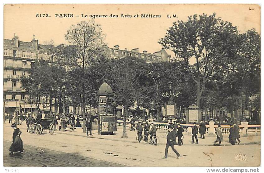 - departs div.-ref-HH565- paris - square des arts et metiers - squares - carte bon etat -