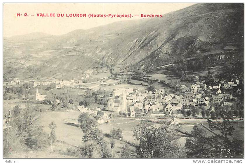 -depts div.-ref- EE909 - hautes pyrenees - borderes - valllée du louron - carte bon etat -