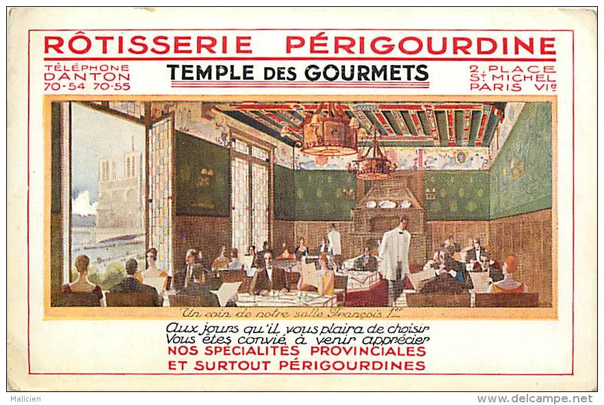 - depts divers - ref- EE545- paris - rotisserie perigourdine - temple des gourmets - 2 place saint michel -