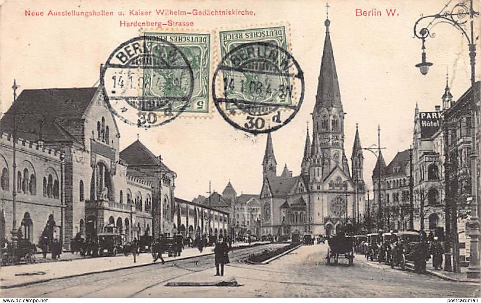 Deutschland - BERLIN Wilmersdorf - Hardenbergstraße - Neue Ausstellungshallen u. Kaiser-Wilhelm-Gedächtniskirche - Verla