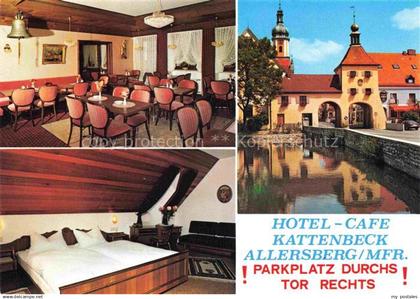 74003758 Allersberg Hotel Café Kattenbeck Gastraum Fremdenzimmer