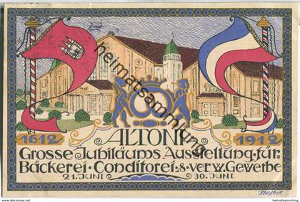 Altona - Ausstellung für Bäckerei Conditorei & verw. Gewerbe 1912 - sig. Maschik - Verlag Langebartels & Jürgens Altona