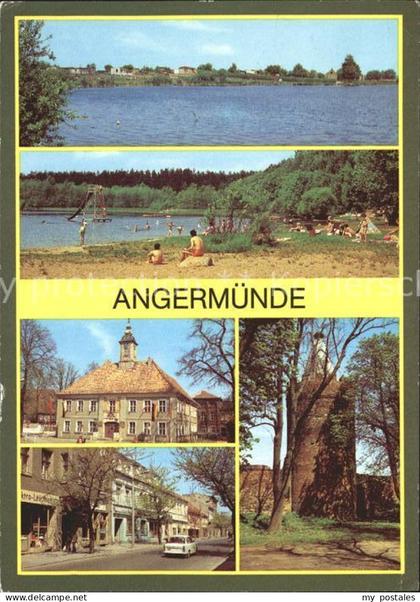 72331335 Angermuende Muendesee Strandbad Wolletzsee Rathaus Pulverturm Angermuen