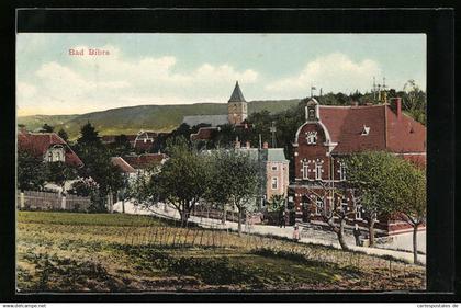 AK Bad Bibra, Strassenpartie mit Kirche