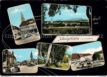 43362491 Koenigshofen Bad Marktplatz Brunnen Panorama Baumallee Koenigshofen Bad