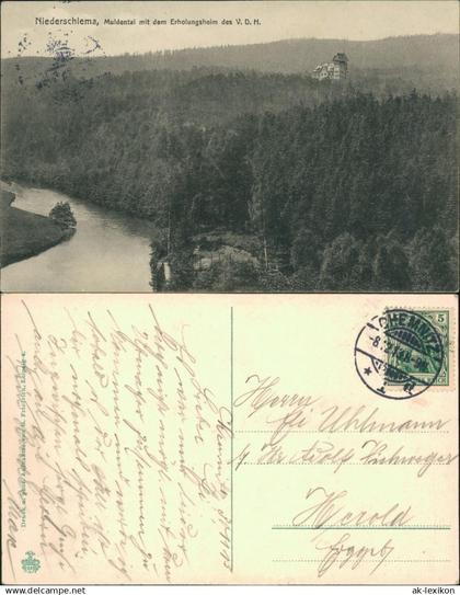 Niederschlema-Bad Schlema Muldental mit dem Erholungsheim des V.D.H. 1913