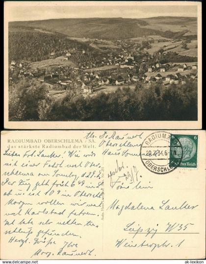 Oberschlema-Bad Schlema Radiumbad Panorama-Ansicht Schlematal 1934