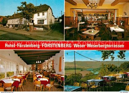 73047545 Fuerstenberg Westfalen Weserberg Terrassen und Hotel Fuerstenberg Gastr