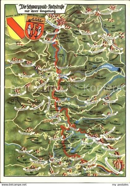 71962626 Baerenbach Wuerttemberg Schwarzwald Hochstrasse Panoramakarte Aastatt M