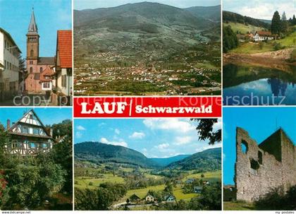 73182829 Lauf Baden Kirche Panorama Fachwerkhaus Ruine Lauf Baden