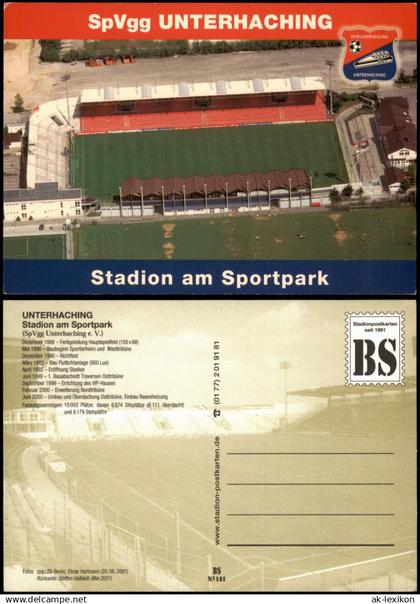 Ansichtskarte Unterhaching (LK München) Stadion am Sportpark Luftbild 1999