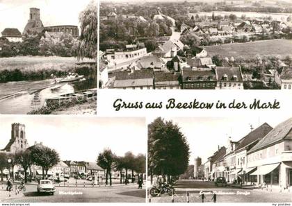 72729674 Beeskow Blick ueber die Stadt Partie am Fluss Kirche Marktplatz Ernst T