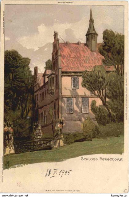 Hamburg - Schloss Bergedorf - Litho