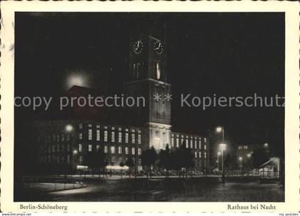 72000185 Schoeneberg Berlin Rathaus bei Nacht Schoeneberg Berlin