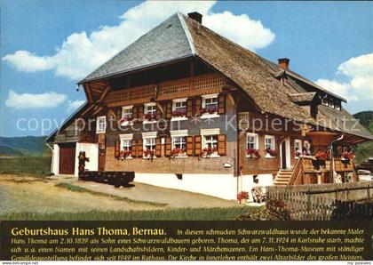 72504430 Bernau Schwarzwald Geburtshaus Hans Thoma Bernau