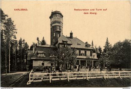 Karlsbad - Restaurantion und Turm auf dem Aberg