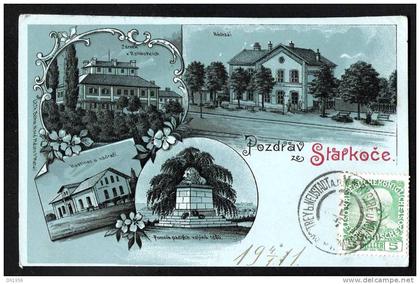 POZDRAV Z STARKOCE NEUSTADT LITHO BÖHM NOVE MESTO METUJI POLOGNE TCHEQUIE  REPUBLIQUE  BOHEME BÖHMEN MÄHREN AUTRICHE