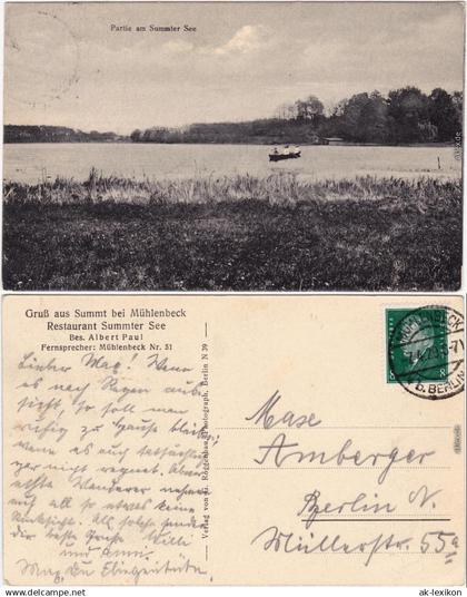 Mühlenbeck Partie am Summler See b Liebenwalde 1929