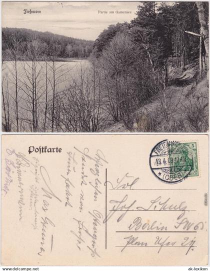 Tiefensee Werneuchen Partie am Gamensee b Berlin Ansichtskarte 1909