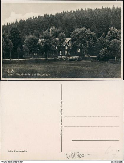 Ansichtskarte Braunlage Waldmühle 1930