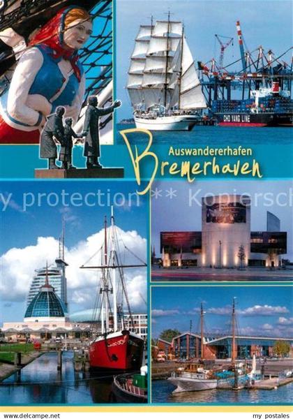 73255123 Bremerhaven Die Auswanderer Segelschiff Hafen Bremerhaven