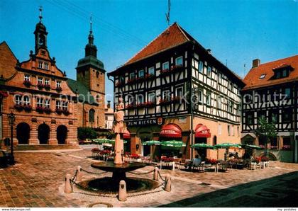 72934213 Buchen Odenwald Altes Rathaus mit Pilgrim von Buchheim Brunnen Buchen (