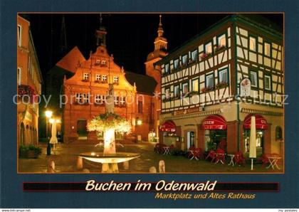 73231165 Buchen Baden Marktplatz Altes Rathaus Abendstimmung Brunnen Buchen Bade