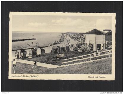 AK Nordseebad Büsum Strand mit Pavillon