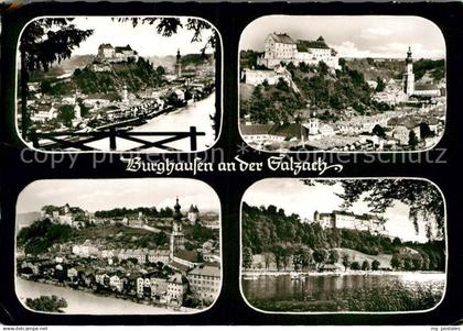 72938311 Burghausen Salzach Panorama Burg Partie am Fluss Burghausen