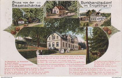 Litho AK Burkhardtsdorf Erzgebirge Gasthof Besenschänke a Chemnitz Klaffenbach Jahnsdorf Einsiedel Kemtau Meinersdorf