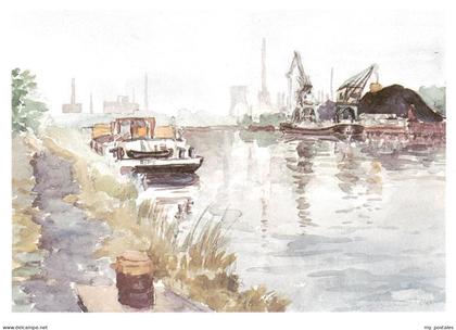 73894958 Castrop-Rauxel Ruhrgebiet Victor Hafen Aquarell Castrop-Rauxel