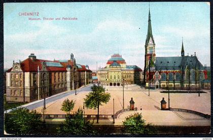 A9596 - Chemnitz - Opernhaus Theater Theaterplatz - Museum Petrikirche