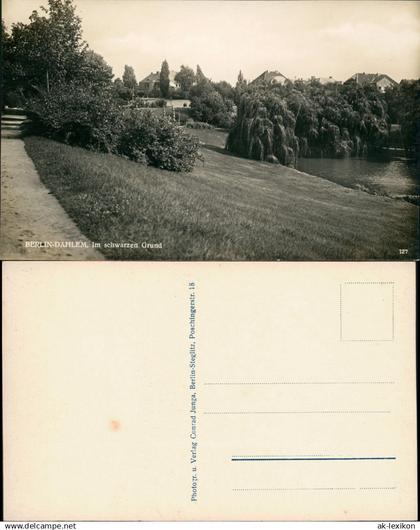 Ansichtskarte Dahlem-Berlin Umland-Ansicht DAHLEM, Im schwarzen Grund 1930