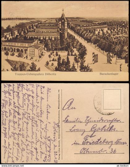 Dallgow-Döberitz Truppenübungsplatz Brackenlager Künstlerkarte 1928