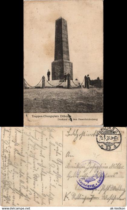 Dallgow-Döberitz Truppenübungsplatz Männer Hasenheidenbergdenkmal Feldpost 1915