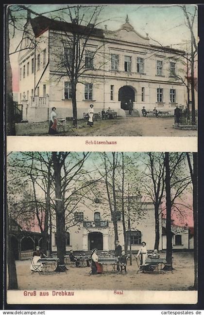 AK Drebkau, Gasthof Schützenhaus mit Saal