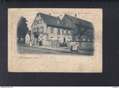 Dt. Reich Frankreich France Alsace Elsass AK Graffenstaden Gasthaus zum Karpfen 1904