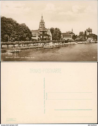 Ansichtskarte Eltville am Rhein Blick auf Eltville vom Rhein aus 1930