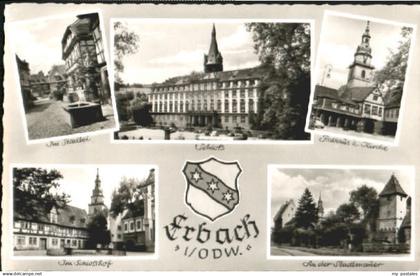 70103056 Erbach Odenwald Erbach Schlosshof Rathaus Kirche