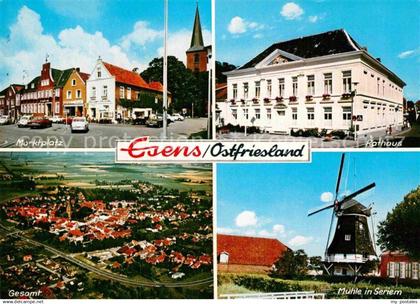 72888417 Esens Marktplatz Rathaus Fliegeraufnahme Muehle in Seriem Esens