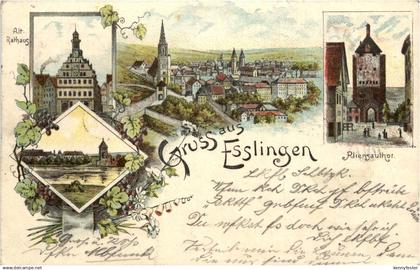 Gruss aus Esslingen - Litho