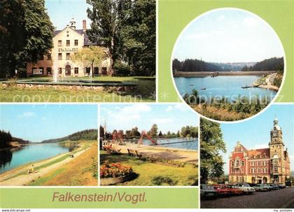 73039904 Falkenstein Vogtland Schloss Talsperre Sperrmauer Freibad Rathaus Falke