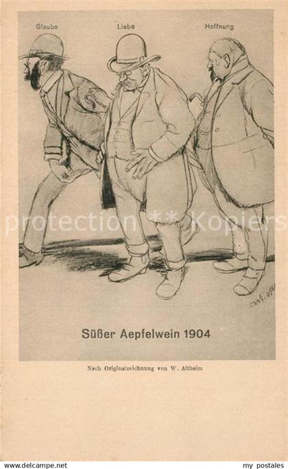 43285531 Eschersheim Suesser aepfelwein nach Originalzeichnung von W. Altheim Ka